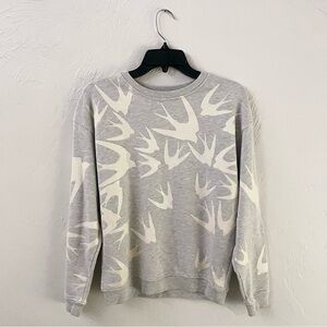 Alexander McQueen RARE Var. Swallows Bird Print Sweater/Sweatshirt in Gray/Opal